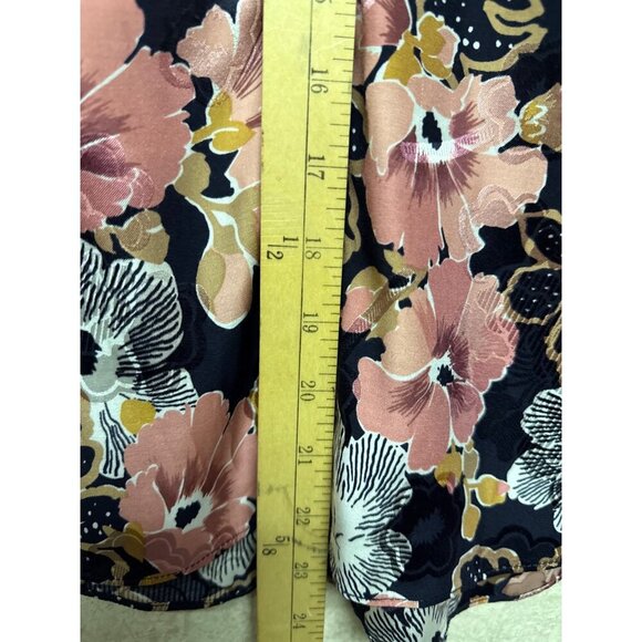 Rebecca Taylor Women's Blouse Jardin Floral Button Front Indigo Silk Blend  4 - Picture 8 of 11